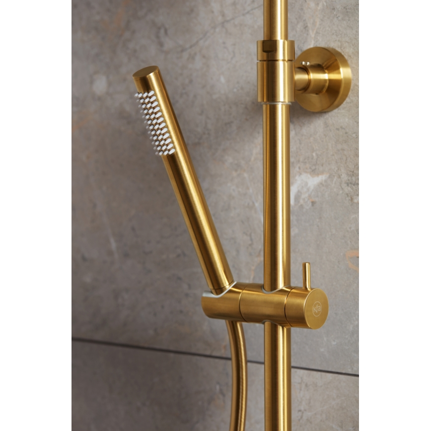 KFA Armatura 5736-920-31 - Conjunto de duche com bateria termostática MOZA em ouro escovado