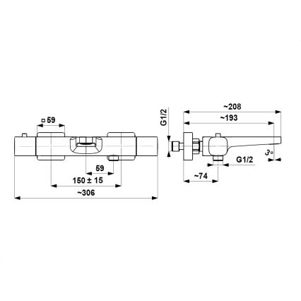 KFA Armatura 5754-010-31 - Misturador termostático para banheira MALAGA dourado escovado