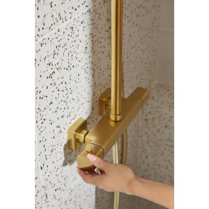 KFA Armatura 5756-910-31 - Conjunto de duche com misturador termostático MALAGA, dourado escovado