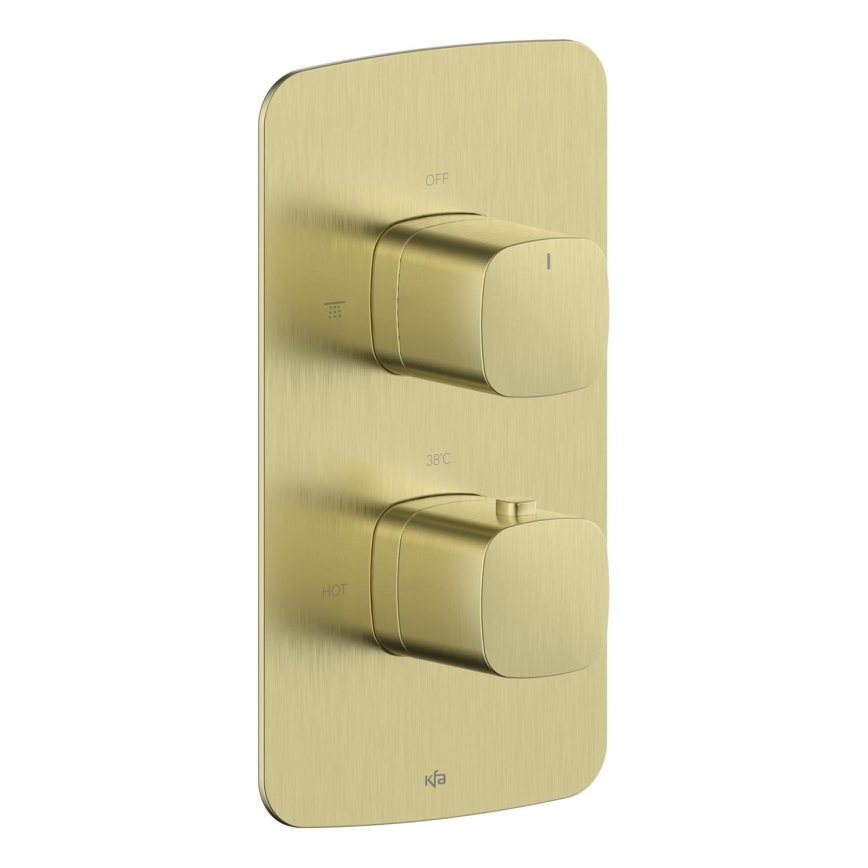 KFA Armatura 5759-001-31 - Misturador termostático de duche para instalação encastrada MALAGA, dourado escovado