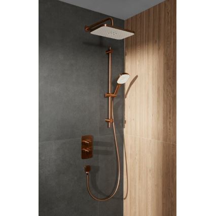 KFA Armatura 5759-001-34 - Misturador termostático de duche para instalação encastrada MALAGA, acabamento ouro rosé