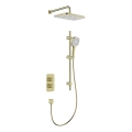 KFA Armatura 5759-301-31 - Conjunto de duche MALAGA com misturador termostático de encastre, acabamento dourado escovado