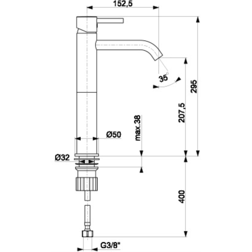 KFA Armatura 5822-612-81 - Torneira do lavatório NEDA 29,5 cm latão/mate preto