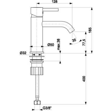 KFA Armatura 5822-815-00 - Torneira do lavatório + lixo NEDA 16,5 cm cromado brilhante