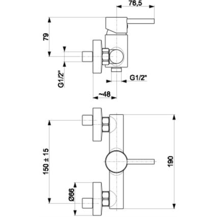 KFA Armatura 5826-010-81 - Torneira de duche NEDA latão/mate preto