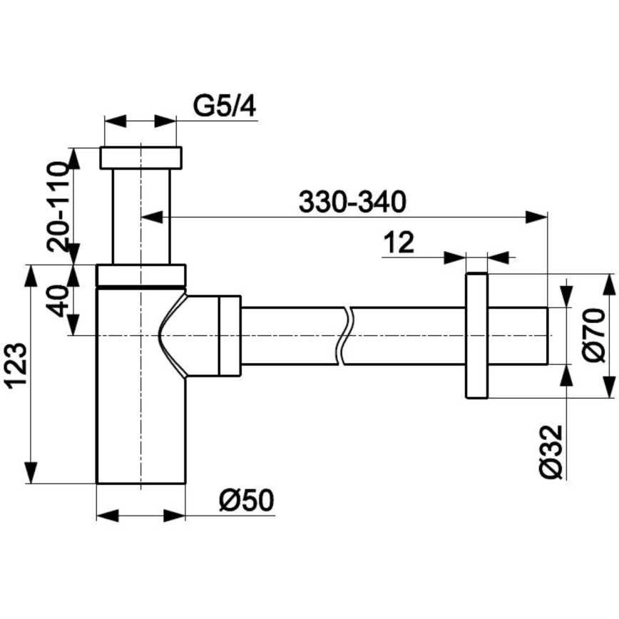 KFA Armatura 600-003-31 - Sifão de pia redondo latão/solo dourado