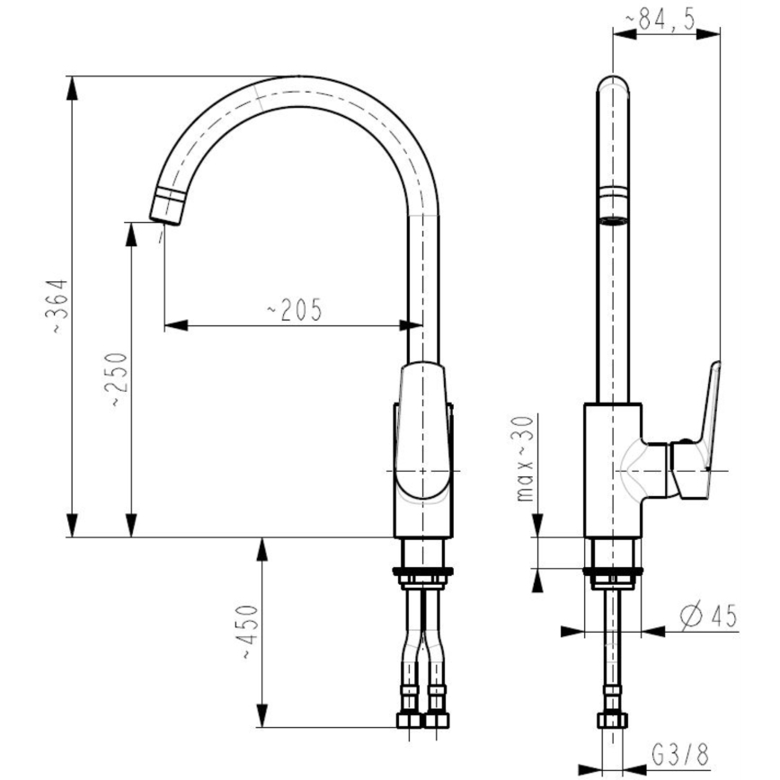 KFA Armatura 6513-915-00 - Torneira para lava-loiça ONYKS cromado brilhante
