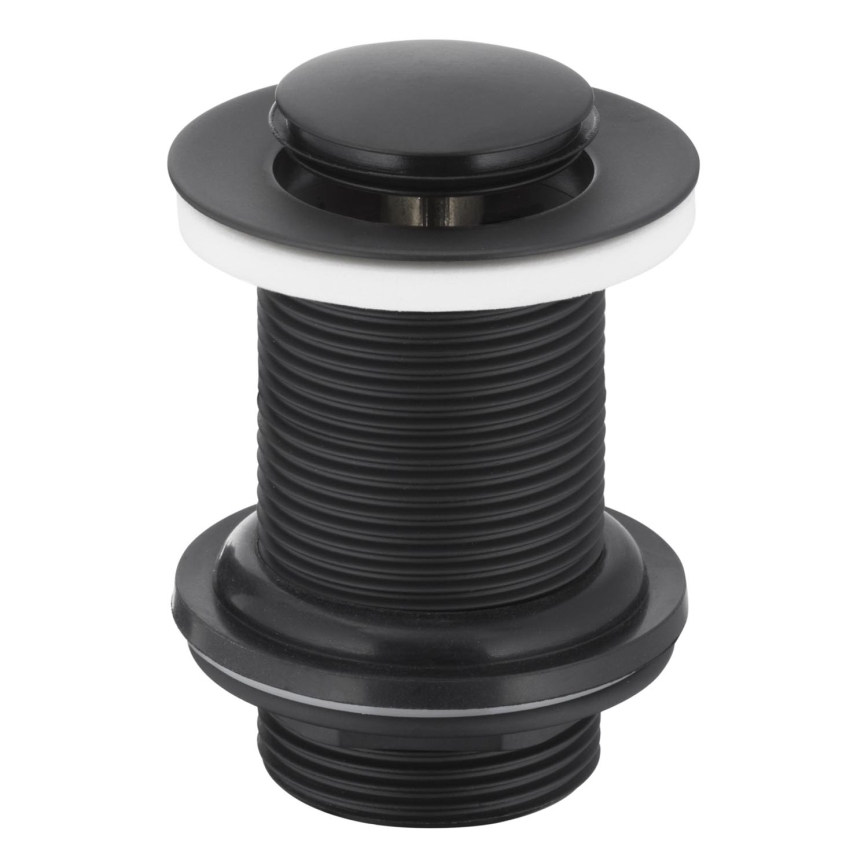 KFA Armatura 660-353-81 - Válvula de bacia sem escoamento CLICK-CLACK diâmetro 6,2 cm latão/mate preto