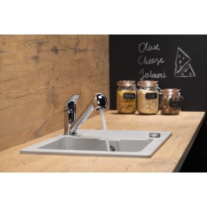 KFA Armatura 6613-110-00 - Torneira de lavatório com pulverizador extensível INDIRA cromado brilhante