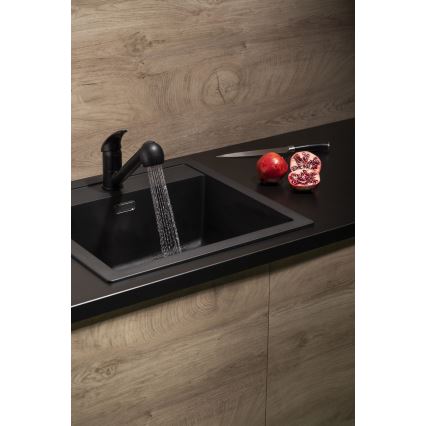 KFA Armatura 6613-110-81 - Torneira de lavatório com pulverizador extensível INDIRA latão/mate preto