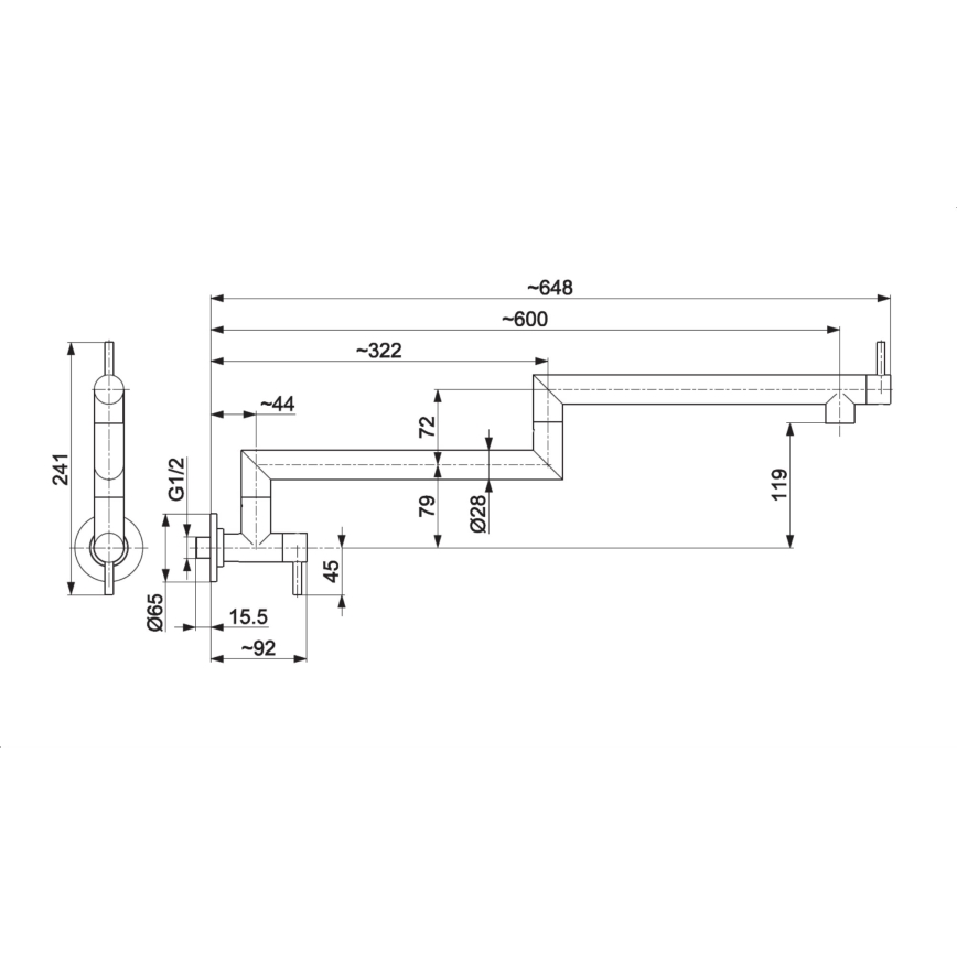 KFA Armatura 6623-030-22 - Torneira de cozinha articulada DUERO POT FILLER em aço inoxidável