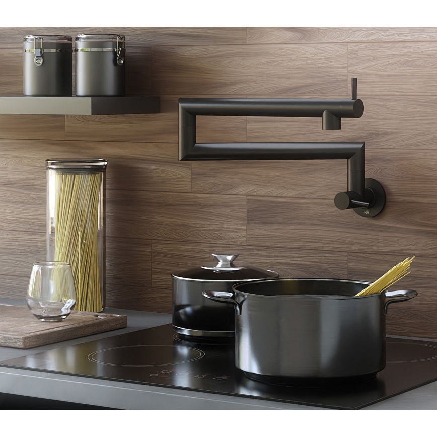 KFA Armatura 6623-030-81 - Torneira de cozinha com braço articulado DUERO POT FILLER aço inoxidável/preto fosco