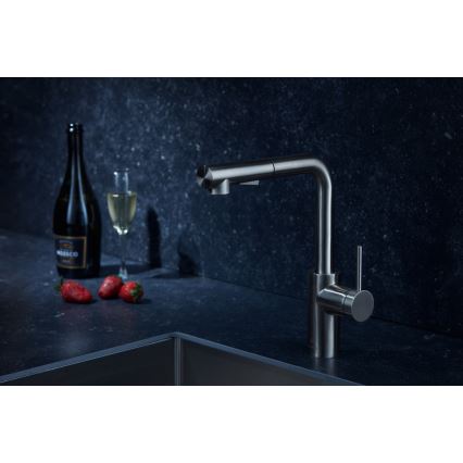 KFA Armatura 6623-110-22 - Torneira de lavatório com pulverizador extensível DUERO BASIC aço inoxidável