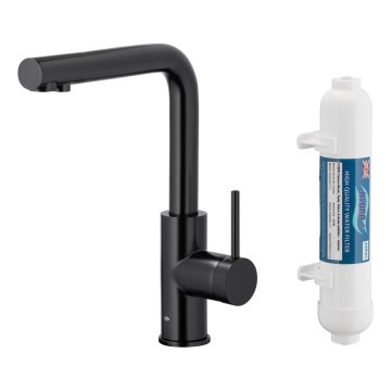 KFA Armatura 6623-912-81 - Torneira de água filtrada DUERO PURE aço inoxidável/mate preto + filtro