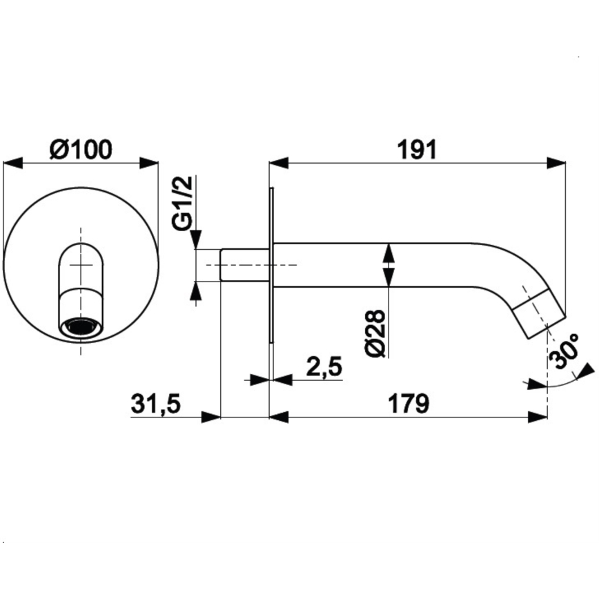 KFA Armatura 836-004-31 - Bica para instalação encastrada MOZA latão/solo dourado