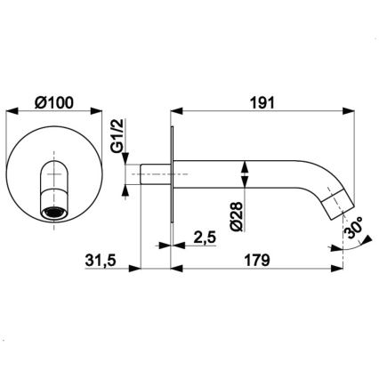 KFA Armatura 836-004-81 - Bica para instalação encastrada MOZA latão/mate preto