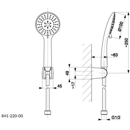 KFA Armatura 841-220-00 - Conjunto de chuveiro MOZA cromado brilhante