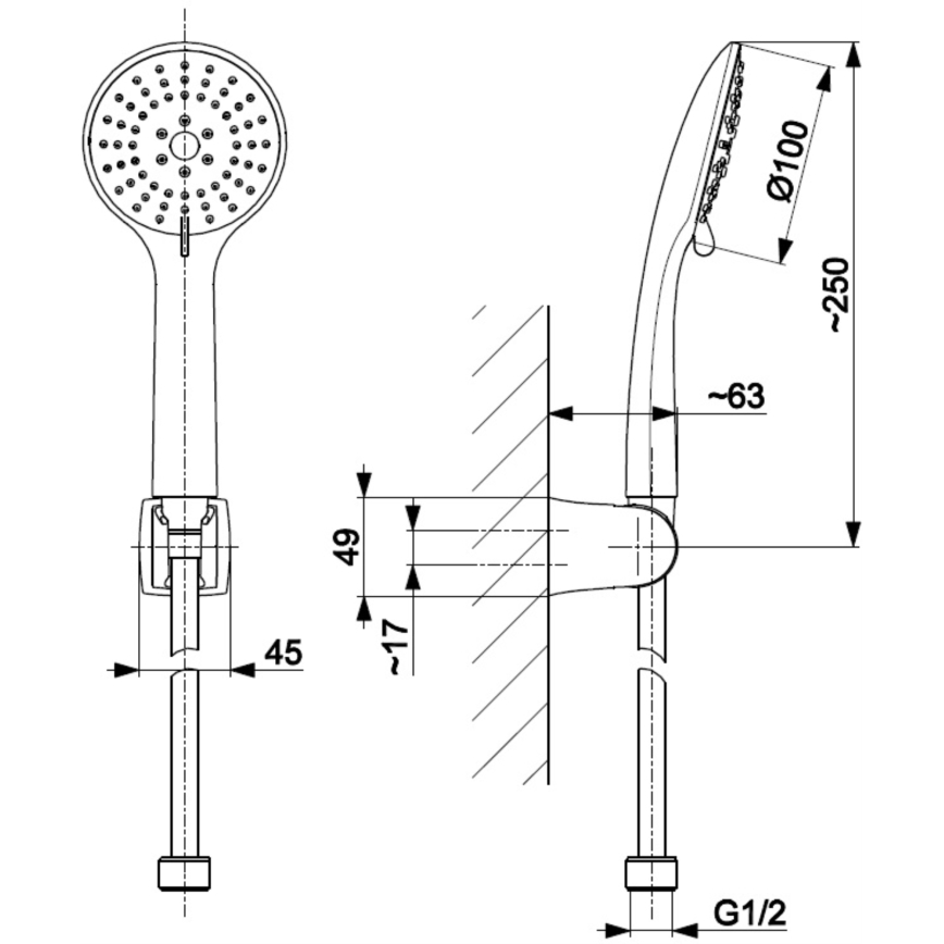 KFA Armatura 841-220-31 - Conjunto de chuveiro MOZA solo dourado