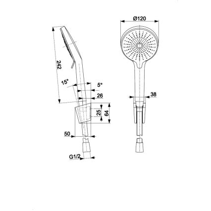 KFA Armatura 841-245-00 - Conjunto de chuveiro OTAVA cromado brilhante