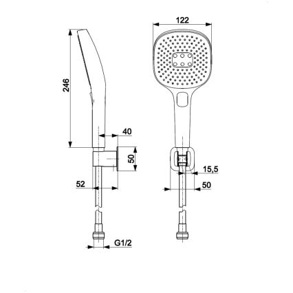 KFA Armatura 841-255-61 - Conjunto de duche MALAGA cinzento metálico