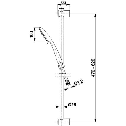 KFA Armatura 841-365-31 - Conjunto de chuveiro MOZA latão/solo dourado
