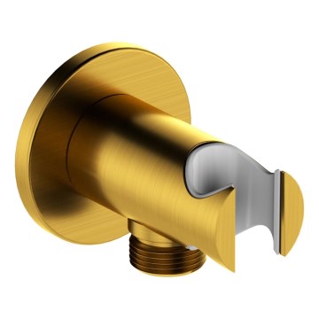 KFA Armatura 845-053-31 - Suporte de duche redondo com saída MOZA latão/solo dourado