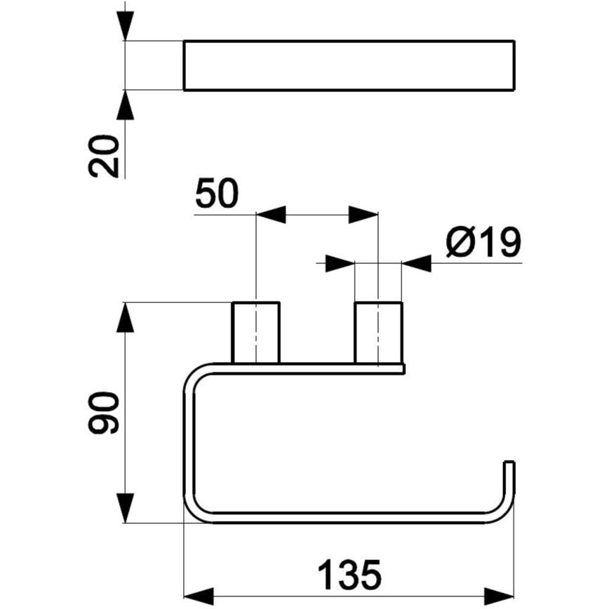 KFA Armatura 864-022-81 - Suporte de papel higiénico aço inoxidável/mate preto