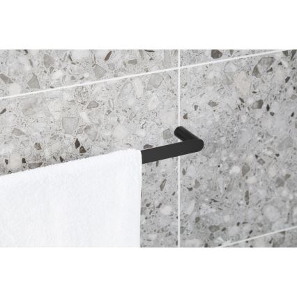 KFA Armatura 864-025-81 - Suporte de parede para toalha 24 cm aço inoxidável/mate preto