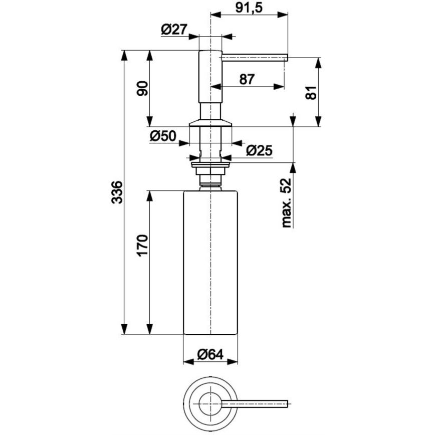 KFA Armatura 990-100-22 - Dispensador de jabón empotrado DUERO acero inoxidable