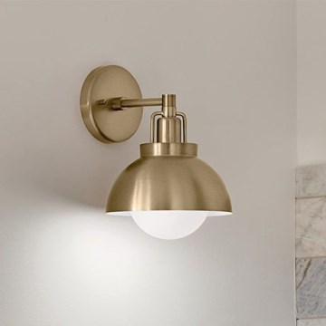 Kichler - Candeeiro de parede NIVA 1xE27/40W/230V latão