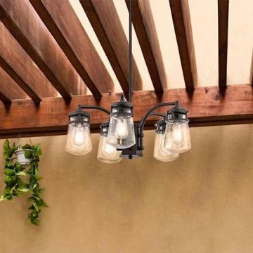 Kichler - Candeeiro para exterior num poste LYNDON 5xE27/60W/230V IP44