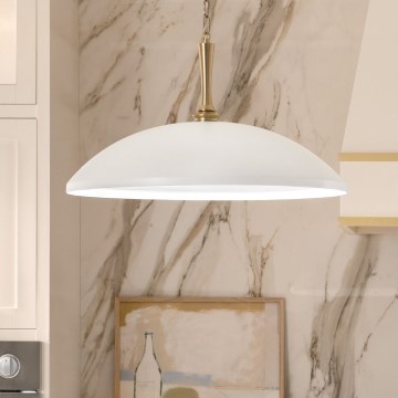 Kichler - Candeeiro suspenso DELAROSA 1xE27/60W/230V branco/latão