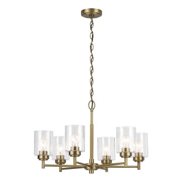 Kichler - Candeeiro suspenso WINSLOW 6xE27/60W/230V diâmetro 66 cm latão