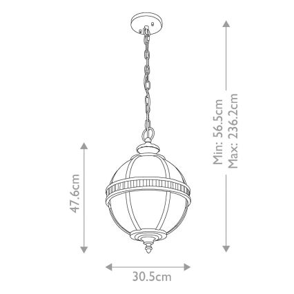 Kichler - Candelabro suspenso exterior HALLERON 3xE14/60W/230V IP44