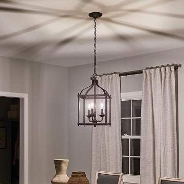 Kichler - Candelabro suspenso LARKIN 3xE14/60W/230V antracite