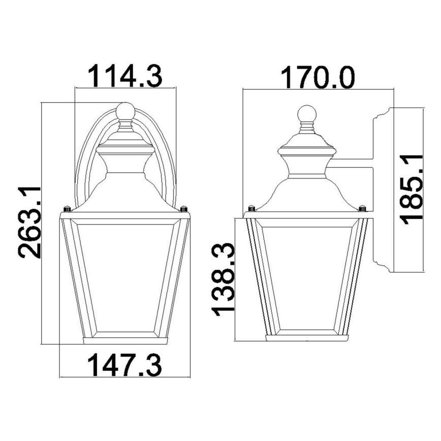 Kichler - Iluminação de parede exterior BAY SHORE 1xE27/60W/230V IP44 dourada