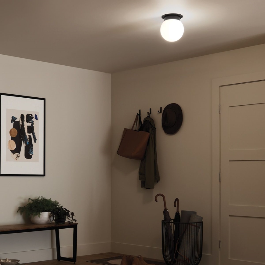 Kichler - Candeeiro de tecto ALBERS 1xE27/40W/230V Ø 20,3 cm preto