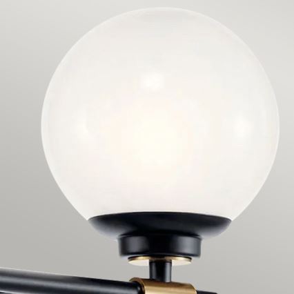 Kichler - Aplique de parede LED para casa de banho BENNO 2xLED/3W/230V preto/dourado IP44