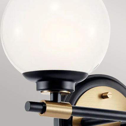 Kichler - Aplique de parede LED para casa de banho BENNO 2xLED/3W/230V preto/dourado IP44