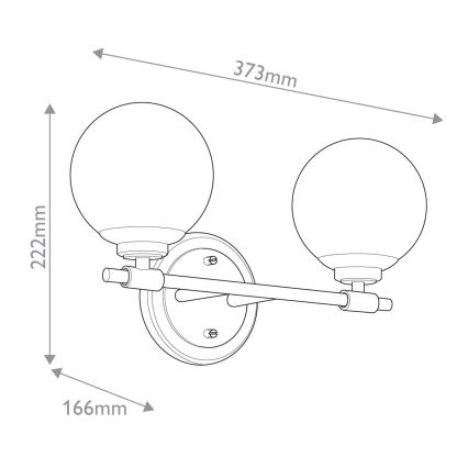 Kichler - Aplique de parede LED para casa de banho BENNO 2xLED/3W/230V preto/dourado IP44