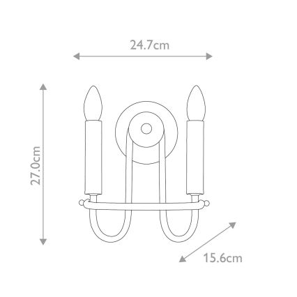 Kichler - Arandela CAPITOL HILL 2xE14/40W/230V dourada