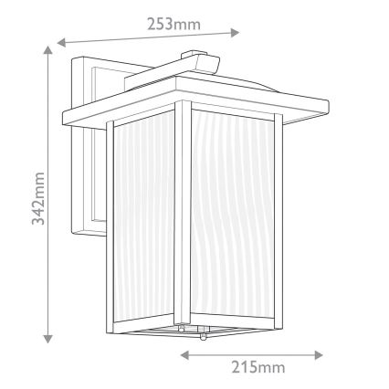 Kichler - Aplique de parede para exterior CAPPANNA M 1xE27/60W/230V IP44 preto