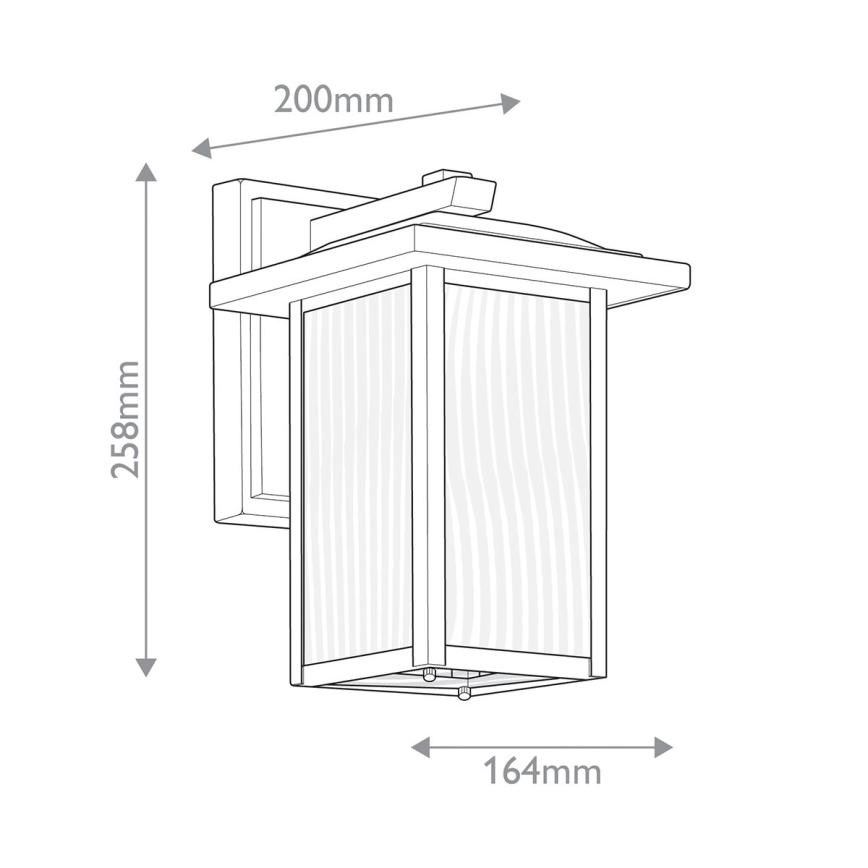 Kichler - Aplique de parede exterior CAPPANNA S 1xE27/60W/230V IP44 preto