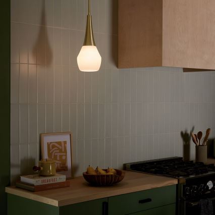 Kichler - Candeeiro suspenso DEELA 1xE27/60W/230V diâmetro 17,8 cm latão