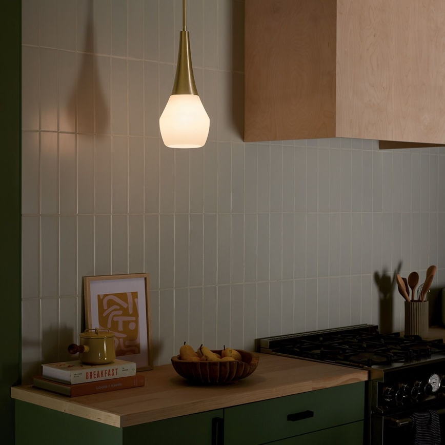 Kichler - Candeeiro suspenso DEELA 1xE27/60W/230V diâmetro 17,8 cm latão