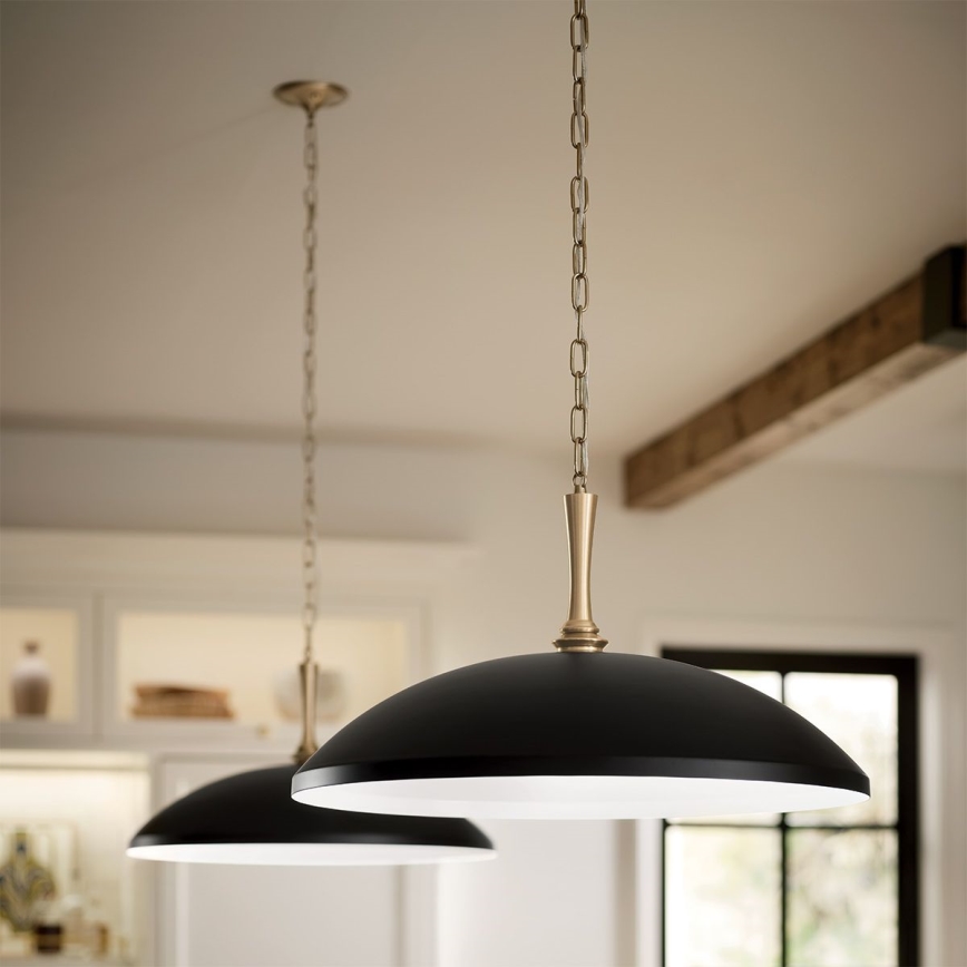 Kichler - Candeeiro suspenso DELAROSA 1xE27/60W/230V preto/latão