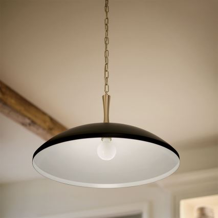 Kichler - Candeeiro suspenso DELAROSA 1xE27/60W/230V preto/latão