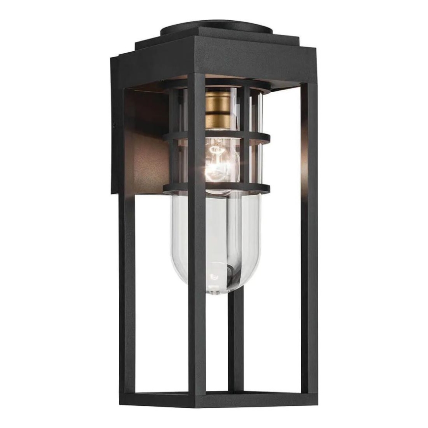 Kichler - Aplique de parede exterior HONE M 1xE27/60W/230V IP44 preto