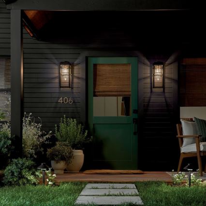 Kichler - Aplique de parede exterior HONE M 1xE27/60W/230V IP44 preto