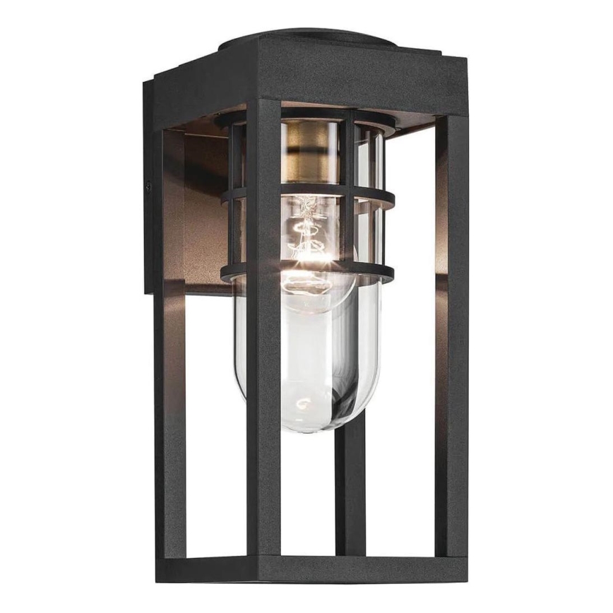 Kichler - Aplique de parede exterior HONE S 1xE27/60W/230V IP44 preto